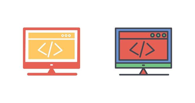 HTML Coding Icon Design vector