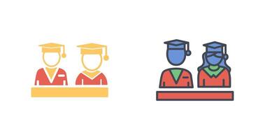 Students Sitting Icon Design vector