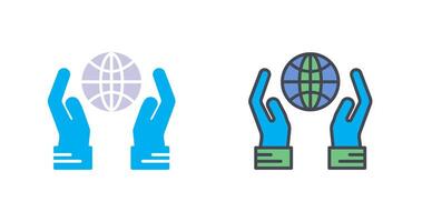 Globe Hand Icon Design vector