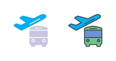 Bus On Airport Icon Design vector