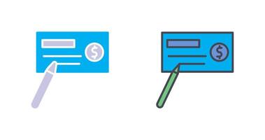 Write Cheque Icon Design vector
