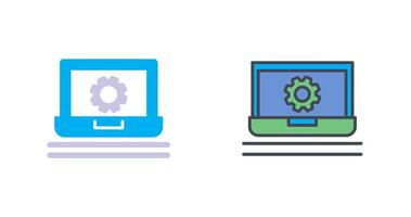 Laptop Setting Icon Design vector