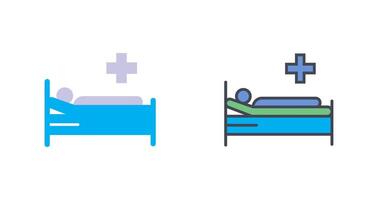 paciente cama icono diseño vector