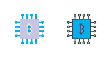 bitcoin chip icono diseño vector