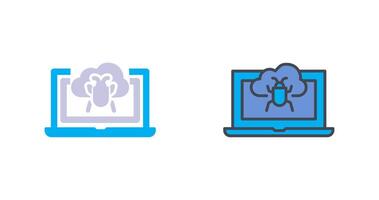 Bug Cloud Icon Design vector