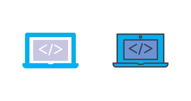 Coding Computer Icon Design vector