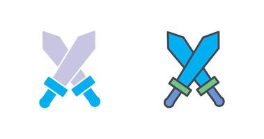 diseño de icono de dos espadas vector