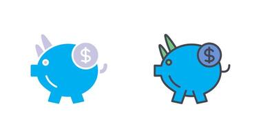 cerdito ahorro icono diseño vector