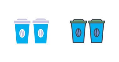 Two Coffees Icon Design vector