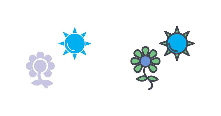 Flower in sunlight Icon Design