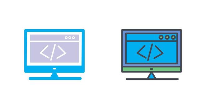 HTML Coding Icon Design vector