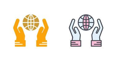 Globe Hand Icon Design vector