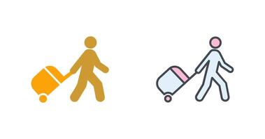 Walking With Luggage Icon Design vector