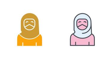 mujer con diseño de icono de niqab vector