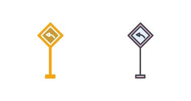 Left Turn Ahead Icon Design vector