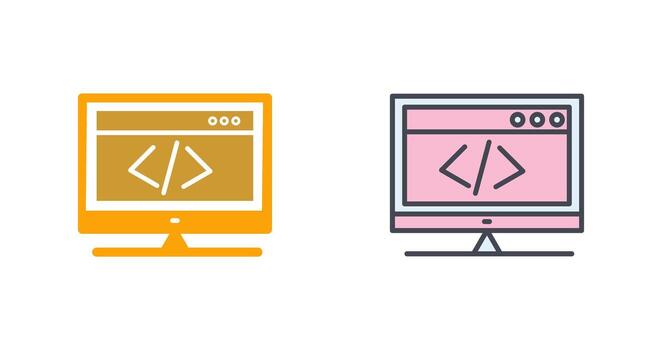 HTML Coding Icon Design vector