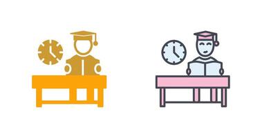 Studying on Desk I Icon Design vector