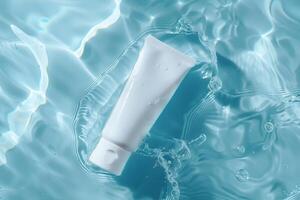 Toothpaste Tube Floating in Water photo