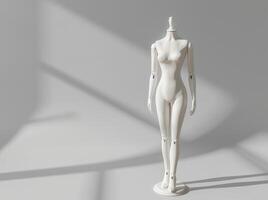 White Female Mannequin Standing on White Surface photo