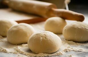 Dough Balls on Table photo