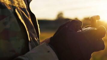 Military Drone Pilot Hands To Drop Bombs On The Target To Be Shot Down video