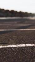 Empty beach car park spaces covered in asphalt. video