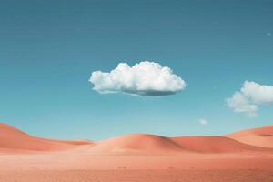 ai generado solitario nube encima arena duna en Desierto foto