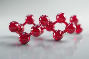 Molecular bonding model with chemical compounds on white background photo