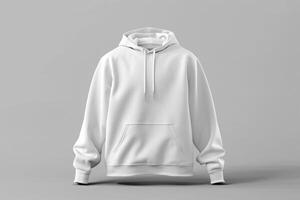 White Hoodie Mockup on Grey Background photo