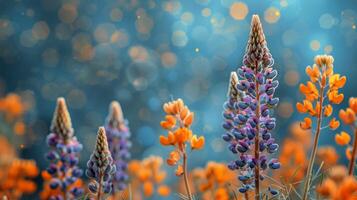 AI generated Cluster of Flowers in Grass photo