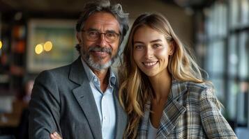 ai generado hombre y mujer en pie juntos foto