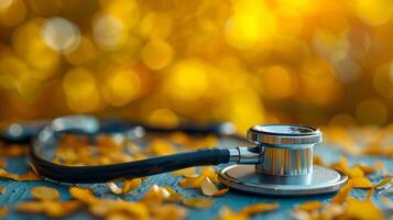 AI generated Stethoscope Lying on Ground photo