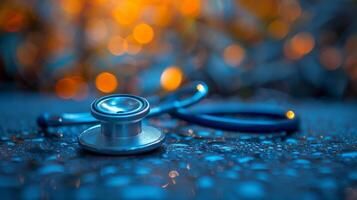 AI generated Stethoscope Lying on Ground photo