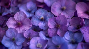 AI generated Cluster of Purple and Blue Flowers photo
