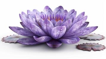 AI generated Purple Flower Covered in Water Droplets photo