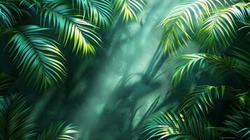 AI generated Lush Jungle Scene With Palm Trees photo