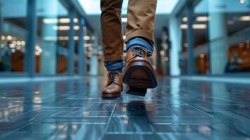 AI generated Person Walking on Tiled Floor photo