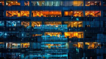 AI generated Towering Office Building With Rows of Windows photo