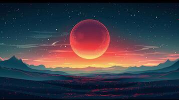 AI generated Colorful Space Filled With Stars and Planets photo