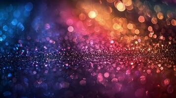 AI generated Abstract Blurred Colorful Lights on Dark Background photo