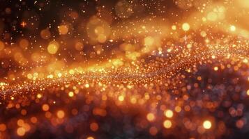 AI generated Shimmering Gold Glitter Blur photo