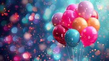 AI generated Group of Colorful Balloons Floating photo