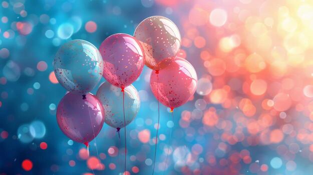 AI generated Group of Colorful Balloons Floating photo