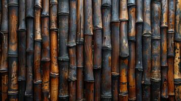 AI generated Close Up of Multiple Bamboo Sticks photo