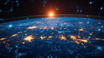 AI generated Glowing Globe in Abstract Form photo