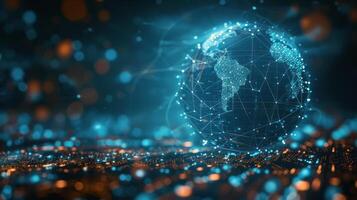 AI generated Glowing Globe in Abstract Form photo