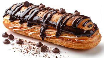 AI generated Chocolate Drizzled Pastry photo