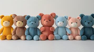 AI generated Group of Stuffed Animals Sitting Together photo