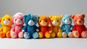 AI generated Group of Stuffed Animals Sitting Together photo