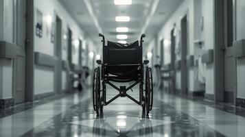 AI generated Wheelchair in Hospital Hallway photo